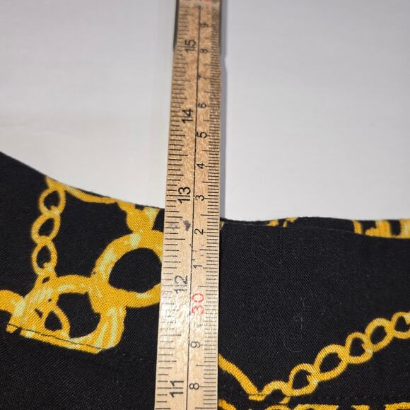 Decree Womens XL Shorts Flowy Gold Chain All Over Print Pockets Beach Festival - Picture 10 of 14